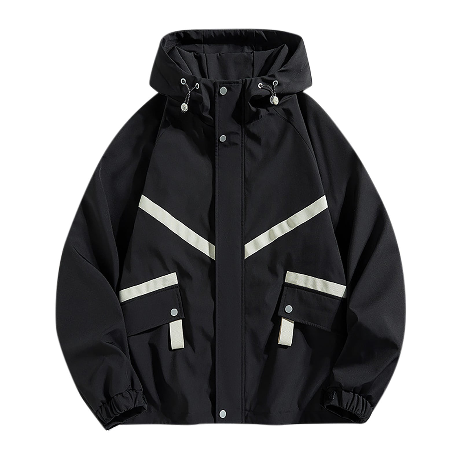 Windbreaker Jacket Men's Fashion Casual Solid Color Pockets Zipper