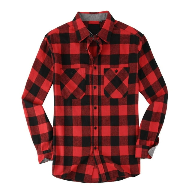 Casual Flannel Shirt for Everyday Comfort in Loose Fit with Plaid Pattern for Gentlemen Long Sleeve Button-Down Design Suitable All Seasons and Everyday Wear