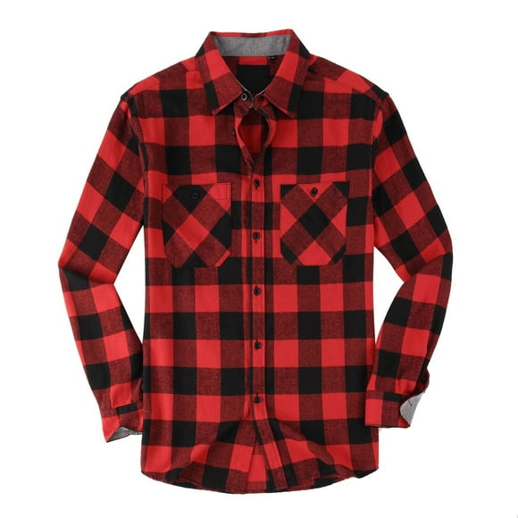 Casual Flannel Shirt for Men with Soft Brushed Feel Loose Fit Long Sleeve Button Down Plaid Shirt for Everyday Wear and Business Casual Style