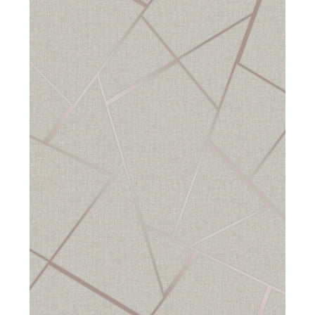 Fine Decor Quartz Rose Gold Fractal Unpasted Expanded Vinyl Wallpaper, 20.5-in by 33-ft, 56.4 sq. ft.