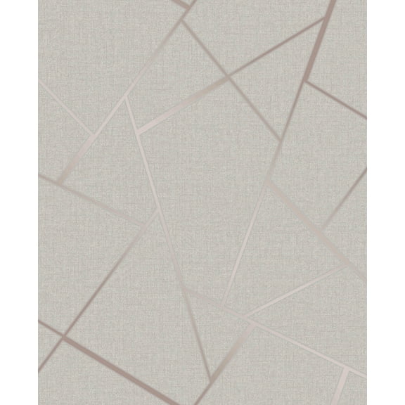 Fine Decor Quartz Rose Gold Fractal Unpasted Expanded Vinyl Wallpaper, 20.5-in by 33-ft, 56.4 sq. ft.