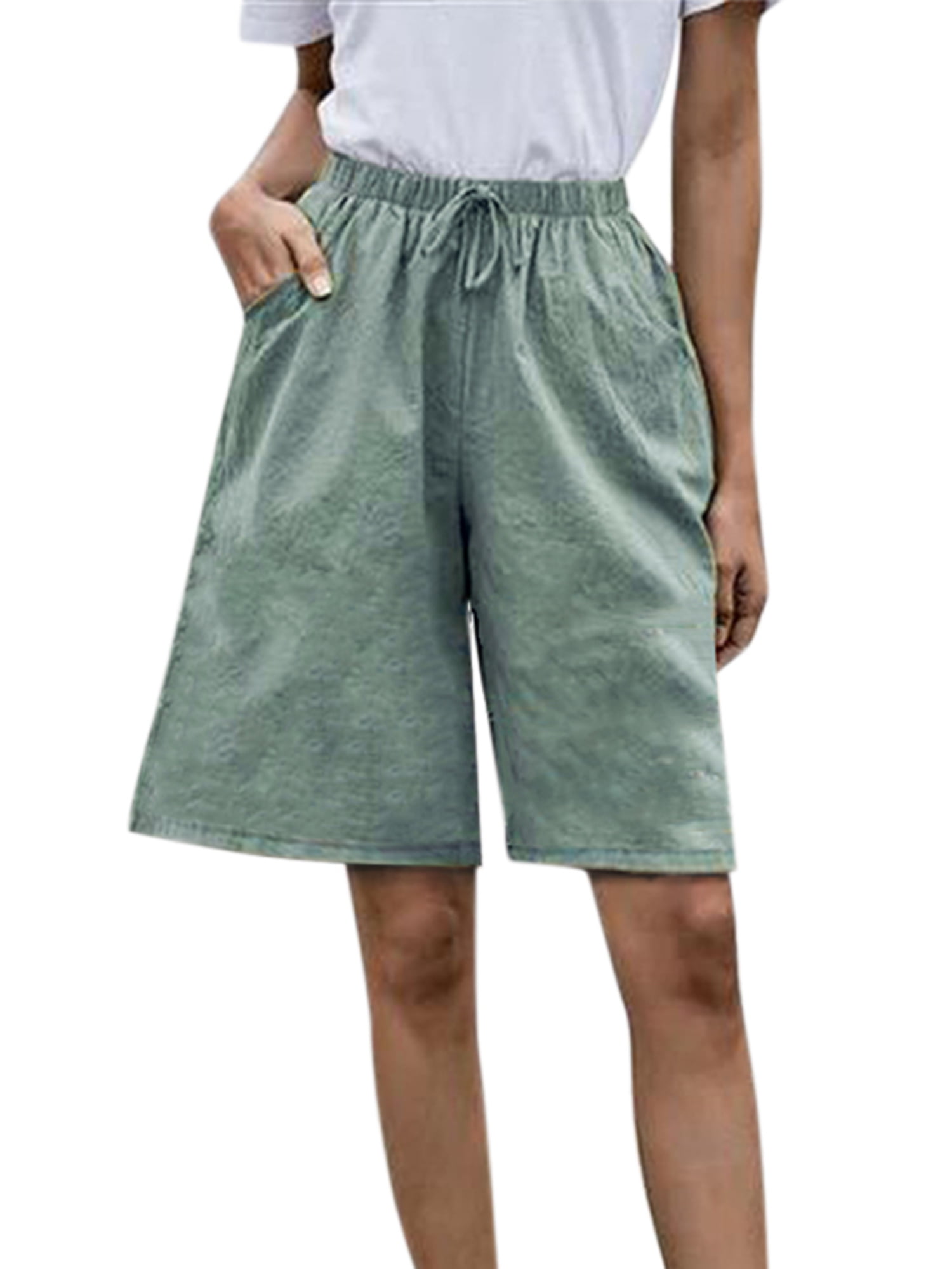 Women Loose Long/Short Pants Summer Casual Beach Half Trousers Bottom Plus Size. 