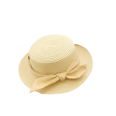 

Youweixiong Toddler Baby Girls Sun Hat UV Protection Summer Beach Play Caps Wide Brim Straw Hat with Bow