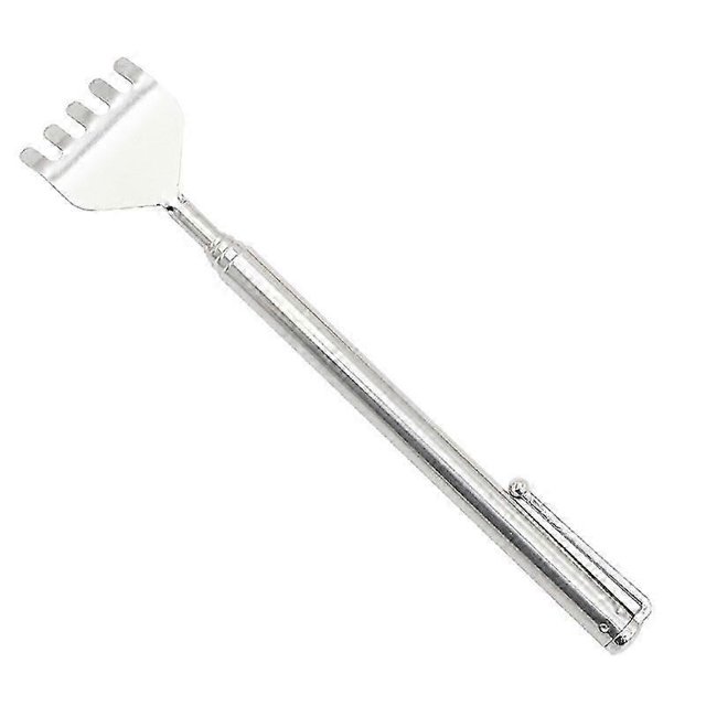 Telescopic Extendable Stainless Steel Back Scratcher Itching Stick (silver)