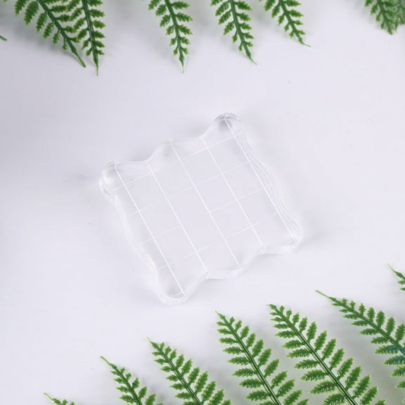 Masteelf Acrylic Clear Stamp Blocks with Grid and Grip for Craft Making and Scrapbooking Transparent 4 x 6 Inches
