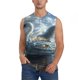 thumbnail image 1 of Fotbe Fantasy Swan Yacht Design Men's Camiseta sin Mangas Estampada para Hombres, Playera Casual para Gimnasio, Entrenamiento, Playa-Small, 1 of 7