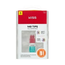 KISS Professional Full Cover Press On Nails, Ordinary Life, White, Short Square, 140 Count