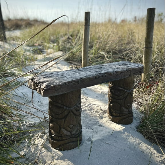 Tiki Driftwood Bench