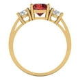 thumbnail image 4 of Clara Pucci 14K Yellow Gold Solid Gold Garnet Three-Stone Anniversary Ring for Women - 1.5 cttw Round Cut, 4 of 8