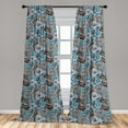 thumbnail image 5 of Ambesonne Garden Art Curtains, Botanical Roses Bouquet, Pair of 28"x63", Cadet Blue Pale Pink, 5 of 5