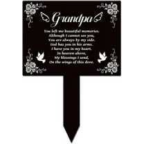 Rectangle Shaped Flowers Memorial Garden Stake for Grandpa Remembrance Plaque Stake Cemetery Acrylic Waterproof Sympathy Garden Stakes for Yard Grave Cemetery diy