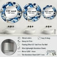 thumbnail image 4 of Designart "Matrix Design In Blue And White" Geometric Round Mirror Wall Decor Modern - Large Blue Round Bathroom Mirror - Round Mirror - 36" x 36", 4 of 6