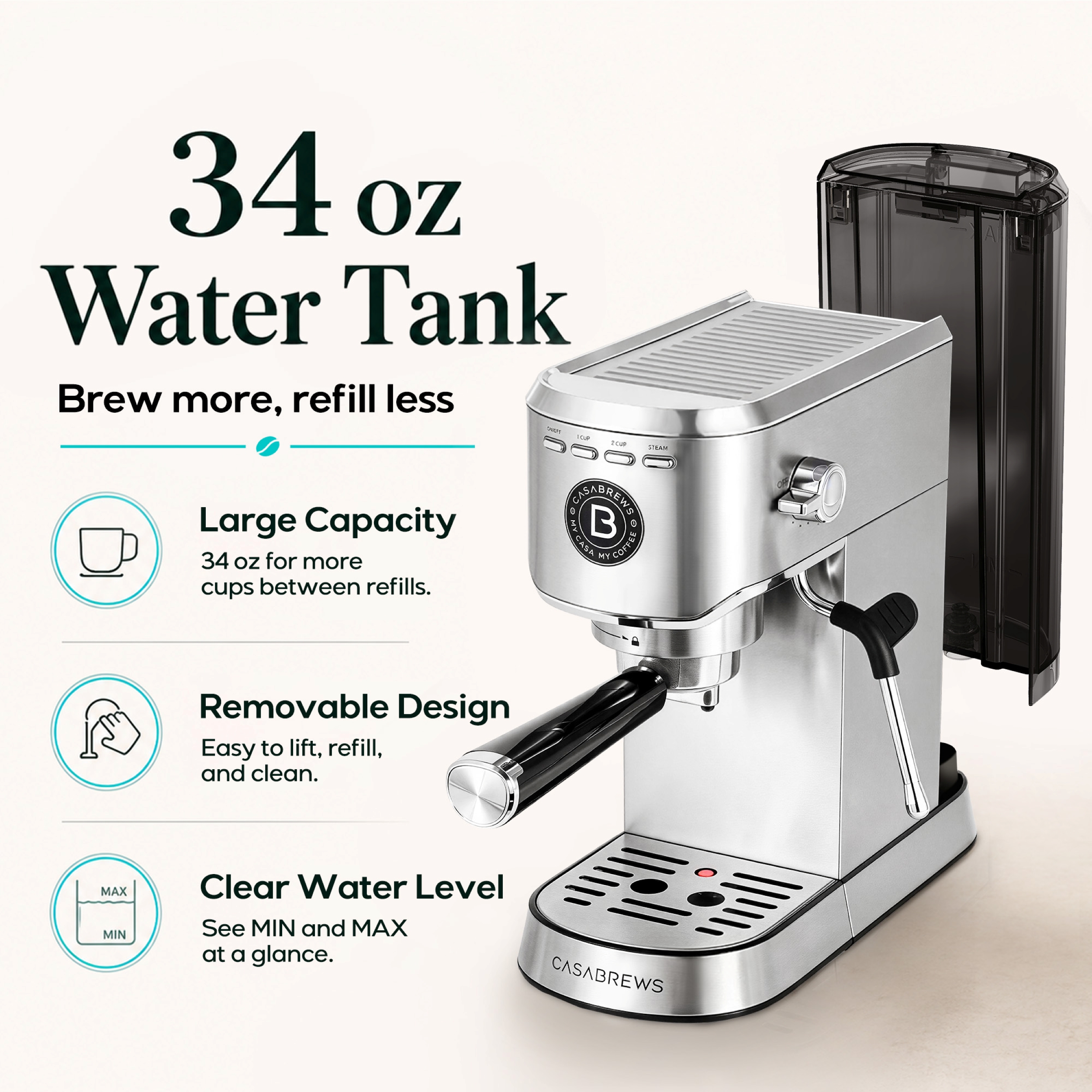Casabrews 5418 Semi-Automatic Espresso Machine photo 6