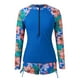 thumbnail image 3 of MKLEKYY Traje De Baño Mujer Women'S Long Sleeve Rash Guard Swimsuit Printed Zipper Surfing Swimsuit Bathing Suit, 3 of 5