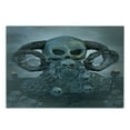 thumbnail image 3 of Skull Cutting Board, Spooky Scary with Many Skulls Horns and Torches Graves Death Ghosts Theme, Decorative Tempered Glass Cutting and Serving Board, Small Size, Bluegrey Grey, by Ambesonne, 3 of 5