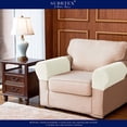 thumbnail image 5 of Subtrex Stretch Textured Grid Washable Sofa Armrest Slipcover (Set of 2, Ivory), 5 of 7