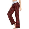 thumbnail image 2 of FREEAMG Womens Foal Comfy Drawstring Lounge Pajama Pants High-Waist Wide Leg Sleepwear Bottom, 2 of 5