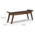 thumbnail image 5 of Benjara Annie Accent Bench, Curved Edge, Tapered Legs, Brown Solid Wood, 49 Inch, 5 of 6