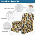 thumbnail image 5 of FOR U DESIGNS Sunflower Cow Pattern Recliner Chair Covers Elastic Recliner Sofa Slipcovers with Armrest, Wear-Resistan Sofas Couches Slip Covers for Pet,Kids, 5 of 8