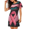 thumbnail image 2 of Rocae Ribbon With Angel Wings for Nightgowns for Women Sleep Shirts Short Sleeve Nightshirt Pullover Nightdress, 2 of 6