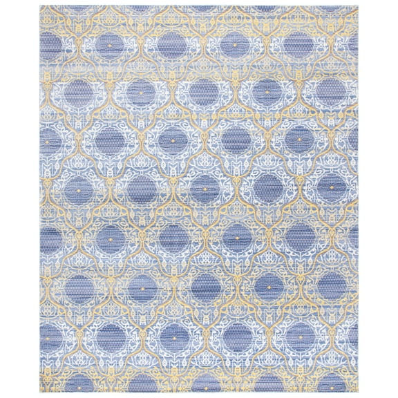 SAFAVIEH Valencia Raschelle Quatrefoil Polyester Area Rug, Lavender/Gold, 8' x 10'