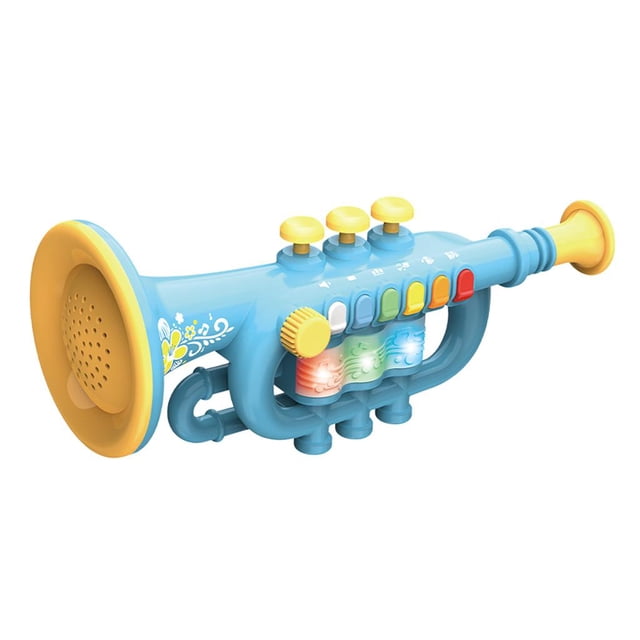 Juguete ños instrumento Musical trompeta/saxofón/ con teclas Trompeta Azul Sunnimix trompeta de simulación para niños
