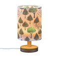 thumbnail image 2 of Christmas Trees with Snow Bedside Table Lamp Desk Warm Lights with USB Charging Port Cylinder LED Lamps for Bedroom Living Room Office, 2 of 7