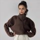thumbnail image 5 of Chaqueta Corta de para Mujer con Dobladillo con Cordón Café de Té Asesinado S, 5 of 8
