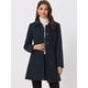 thumbnail image 2 of Abrigo de invierno para mujer Allegra K Cuello de piel sintética Largo Cálido Azul Oscuro M, 2 of 6