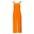 thumbnail image 5 of CQONEPT Womens Plus Size Romper Casual Loose Fit Bib Overall Y2K Fall Fashion Coveralls with Adjustable Strap Orange 3XL, 5 of 5