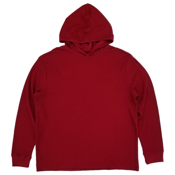 Stafford Mens Biking Red Long Sleeve Waffle Knit Thermal Hoodie Shirt X-Large