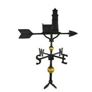 Montague Metal Products WV-392-SB 300 Series 32 In. Deluxe Black Cottage Lighthouse Weathervane