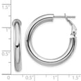 thumbnail image 2 of Auriga Fine Jewelry 14K White Gold 4x20mm Round Hoop Earrings for Women, 2 of 5