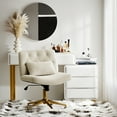 thumbnail image 2 of Adjustable Modern Swivel Velvet Desk Task Chair for Makeup Vanity Tan, 2 of 8