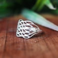 thumbnail image 2 of Wave Mesh Ring, 925 Sterling Silver Ring, Handmade Openwork Ring, Boho Adjustable Band for Women, Statement Ring, Dainty Ring, Gift For Her*, 2 of 7