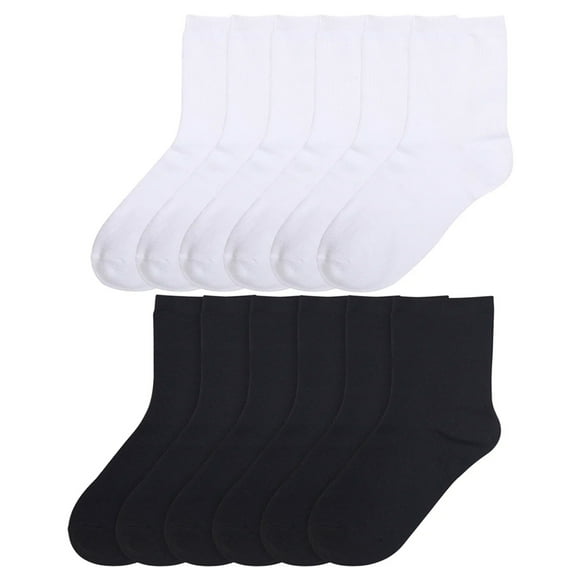 12 Pair Toddler Crew Socks Boys Girls Casual Athletic Dress Kids 2-3 Years Asst