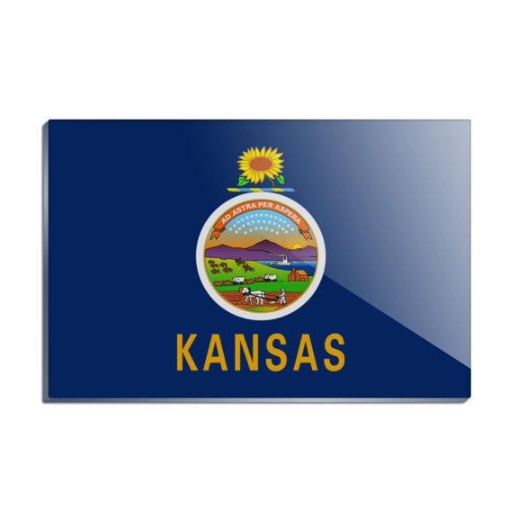 Kansas State Flag Rectangle Acrylic Fridge Refrigerator Magnet