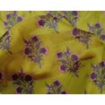 thumbnail image 4 of oneOone Silk Tabby Fabric Leaves & Floral Block Printed Fabric 1 Yard 42 Inch Wide, 4 of 4