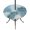 Teal, Blue, White, variant on Round Outdoor Tablecloth with Umbrella Hole and Zipper, Blue Teal Palm Leaves Tablecloth with Elastic Waterproof, Summer Botanical Tropical Leaf Patio Table Covers for 55" - 60" Picnic Pool Tables