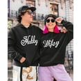 thumbnail image 4 of Hubby & Wifey Matching Couple Hoodie His & Hers Gift For Husband and Wife Hubbey Black Small / Wifey Black Small, 4 of 6