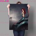 thumbnail image 1 of Pintura en lienzo de bruja de pelo de serpiente, sirena, arte de pared, Cuervo, bruja y Ángel del diablo, póster de arte e impresión, decoración del hogar sin marco, 1 of 4