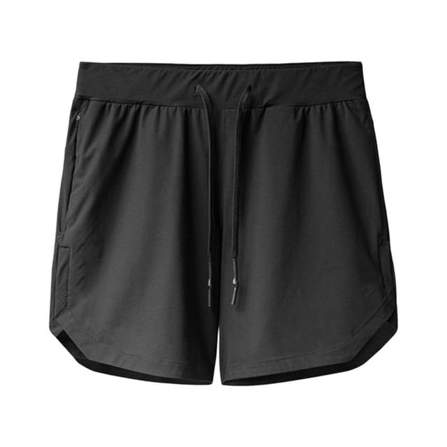 Pantalones cortos de entrenamiento para hombre con bolsillos con cremallera y cómodos kits deportivos con cordón L