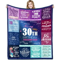 30th Birthday Gifts for Women Blanket 60x50in, 30th Birthday Gifts for Her, 30th Birthday Decorations for Women, 30 Year Old Birthday Gifts for Women Sister Wife Friend Soft Warm Throw Blanket