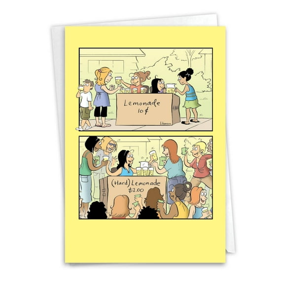 NobleWorks Funny Mother's Day Greeting Card with 5 x 7 Inch Envelope (1 Card) Mom Adult Lemonade C7927MDG
