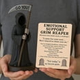 thumbnail image 4 of Humorous Grim Reaper Emotional Support Figurine, Funny office decor, Unique Home decor, desk decor for Men, "Go You!" Scythe Sculpture with Matching Note Card for Work desk decor,, 4 of 6
