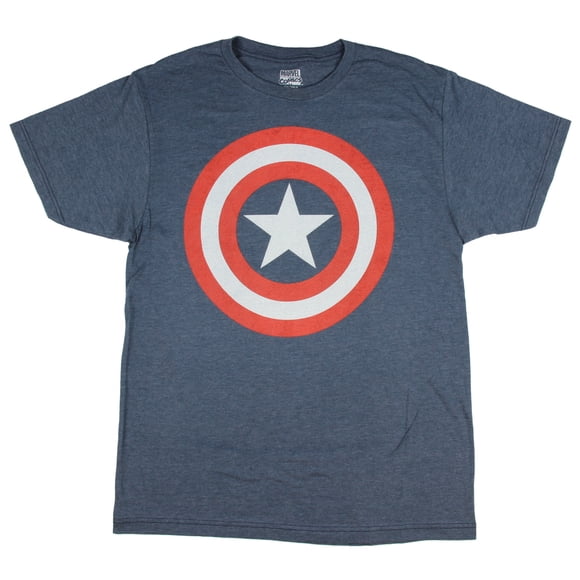 Marvel Universe Captain America Bouclier T-Shirt pour Homme (Bleu Marine, TG)