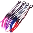 thumbnail image 4 of Extensiones de cabello con elásticos NQ para pelucas trenzadas 4 piezas morado azul rosa rojo, 4 of 5