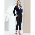 thumbnail image 3 of INSPIRE CHIC Chaqueta De Traje De Oficina De Negocios Con Solapa Y 1 Botón De Terciopelo Para Mujer azul marino XS, 3 of 5