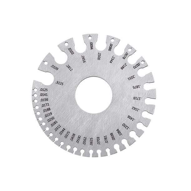Medidor de espesor de láminas de metal, medidor de soldadura de alambre redondo de doble cara y medidor de espesor de soldadura con bolsa de almacenamiento Diámetro de alambre estándar estadounidense de acero inoxidable LingWen 1327533377270