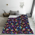 thumbnail image 5 of Pofeuu rainbow color Skull mushroom Print Ultra-Soft Micro Fleece Blanket,for Bed Or Sofa,All Season Throw Blankets Flannel Blanket-80"x60", 5 of 7